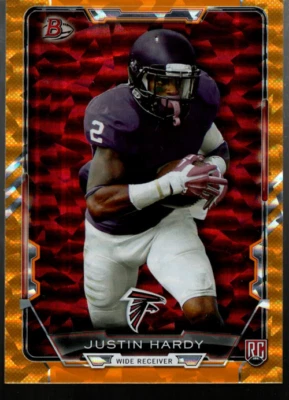 B1356- 2015 Bowman Rainbow Orange Ice #R54 Justin Hardy /50 - NM-MT - Image 1 of 2