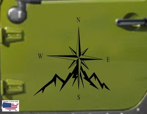 NEW Nautical COMPASS Hood Door Vinyl Decal Truck 22" x 24" (Fits Jeep Wrangler) - Picture 1 of 24