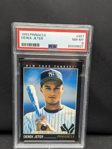 Pinnacle 1993 Derek Jeter Rookie Card #457 PSA Graded 8 - Picture 1 of 2