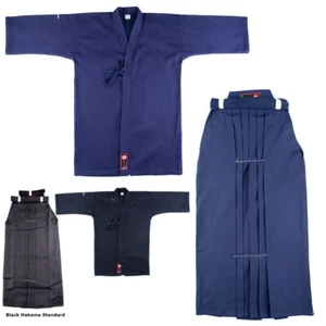 Komplettset Hakama Blue Schwarz Und Keikogi Blau Kenjutsu Iaido Kendo Aikido - Bild 1 von 10