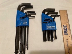 MADE USA- METRIC Eklind 9 PC LONG Ball-Hex-L Key + HUSKY 8 PC SHORT HEX KEY SETS - Picture 1 of 5