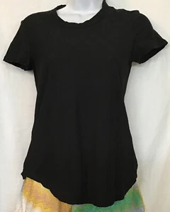 james perse Ladies T-Shirt Black Short Sleeve Cotton Crew Neck Round Hem NWT S - Picture 1 of 8