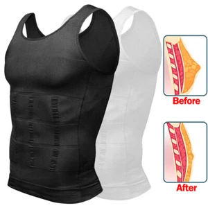 Herren Bauchweg Muskelshirt Kompression Abnehmen Mieder Unterhemd Body Shaper - Bild 1 von 24