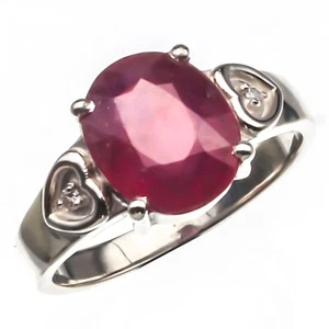 Natural 5.00 Carat Solid 925 Sterling Silver Handmade Ruby Ring - Picture 1 of 3