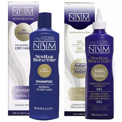 Nisim Hair Loss Shampoo + Regrowth Treatment Serum for Men Women with Biotin
