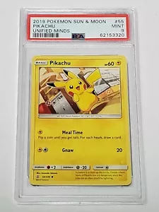 Pokemon Sole e Luna Menti Unificate Pikachu #55/236 PSA 9 come nuovo mouse illuminazione - Foto 1 di 2