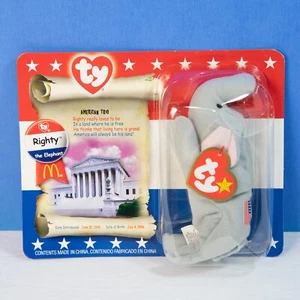 TY McDonald's Teenie Beanie Baby RIGHTY the Elephant 2000, Republican, Vote - Picture 1 of 3