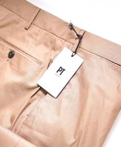 $425 PT01 - Brown STRETCH Chino Premium Construction Flat Front Pants - 36W - Picture 1 of 8