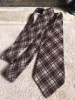 Recent Kiton 6 Fold Men's Wool / Silk Tie - Brown Gray Rust Plaid - 3 3/8