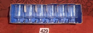 6 Vintage Luminarc Suede No. 5 Clear Glass 10cl 9.25cm Tall etched stars - Picture 1 of 5