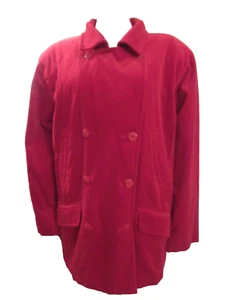 Elisabeth by Liz Claiborne red velvet double breasted coat plus size 2X - Picture 1 of 9