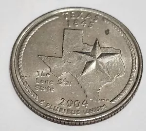 1 SINGLE 2004 P Mark QUARTER DOLLAR 25 CENT USA COIN TEXAS THE LONE STAR STATE - Picture 1 of 3