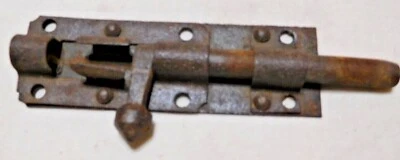 Antiguo ~ Salvamento ~ Hierro Fundido ~ Perno Deslizante Forjado a Mano 4 3/4" de Largo #3618 Foto 1 de 4