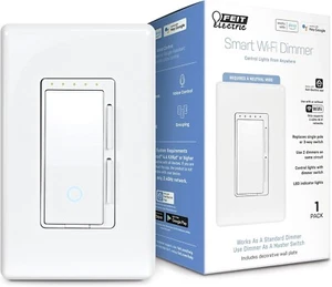 FEIT ELECTRIC DIM/WIFI Wi-Fi Smart Dimmer - White - Picture 1 of 10