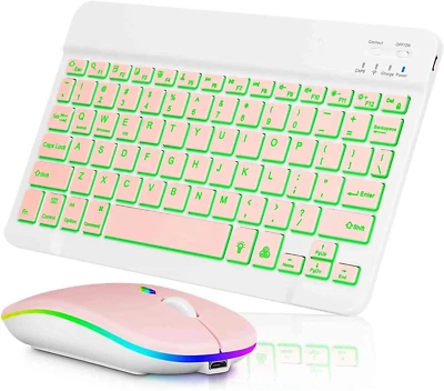 Slim Ergonomic Keyboard with Ambient RGB Lighting, Multi-Device Compatibility - Image 1 of 4