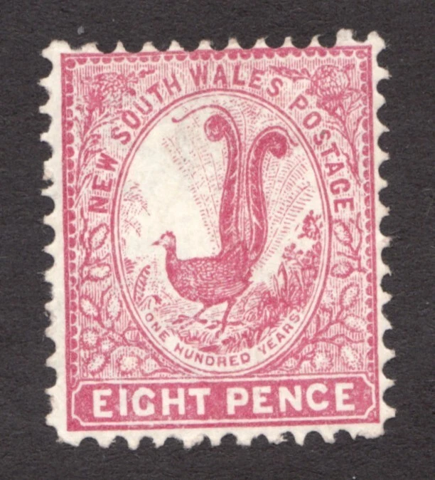 1888-89 New South Wales, Australia Sc# 81, Eight Pence, Lyrebird. MH Cv$25 - Image 1 of 1