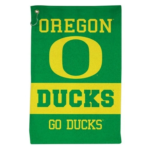 OREGON DUCKS ALL PURPOSE GOLF TAILGATE TOWEL 16"X25" HOOK AND GROMMET Cover