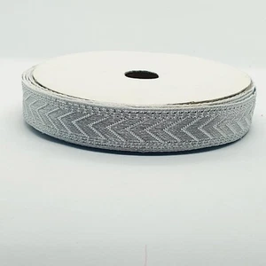 15mm Silber Jacquard bestickt Samtband Applikation Trimmen - Bild 1 von 1