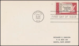 USA3 #1230 ADDR FIRST DAY CARD FDC Carolina Charter - Bild 1 von 1