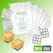 SACCHETTI FOLLETTO VK 135 VK 136 12PZ + 12 PROFUMI+2 FILTRI HEPA + 2 FILTRI TELA