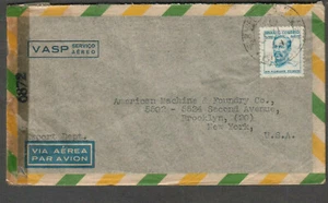 Brazil WWII censor 6872 cover Jose R Diaz American Consulate Sao Paulo to NY - Picture 1 of 2