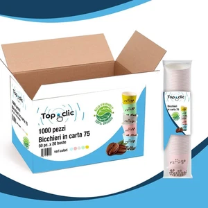 Bicchierini Da Caffè Monouso in Carta - 1000 Pezzi Bicchieri Di Carta Colorati,  - Foto 1 di 12