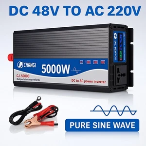 Reiner Sinus-Wechselrichter 5000W Stromwandler 12V-220 V / Kfz-Steckdosenadapter - Bild 1 von 12