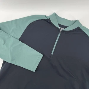 Maelreg Performance Pullover Mens Large Long Sleeve 1/4 Zip Green Black - Picture 1 of 7
