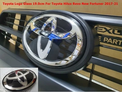 Glass Logo Emblem Black For Front Grille Hilux Revo New Fortuner 2017-21 - Image 1 of 4