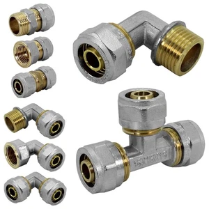 Verschraubung Klemmring Schraubfitting DVGW Verbundrohr Verbinder PEX-AL Messing - Bild 1 von 9