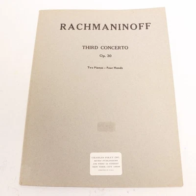 Rachmaninoff Third Concerto Op 30 2 Pianos 4 Hands Score Charles Foley NY - Image 1 of 4