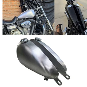 10L Silver Petrol Fuel Tank Gas Tank With Cap For Harley Davidson Dyne Unpainted - Picture 1 of 10