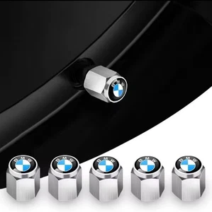 Premium Silver Valve Stem Caps For BMW 5 Pack FREE USA SHIPPING - Picture 1 of 2