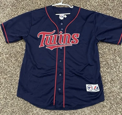 Camiseta de colección Majestic Minnesota Twins Joe Mauer #7 bordada para hombre talla XL Foto 1 de 4