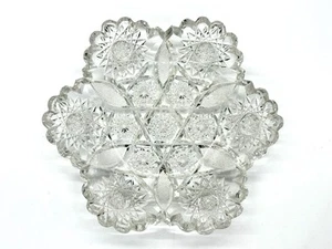 Vintage ABC American Brilliant Cut Crystal Bonbon Candy Dish Sawtooth Edge 5.5” - Picture 1 of 4