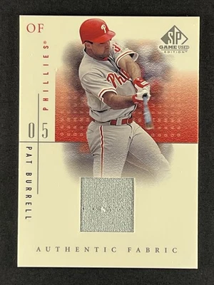 Pat Burrell 2001 SP Game Used Edition - Authentic Fabric #PB Patch - Image 1 of 3