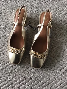 Gold Evening Sandal Size 5 - Picture 1 of 2