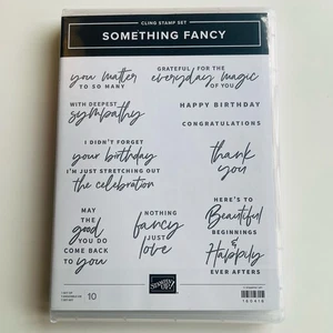 Stampin'Up! SOMETHING FANCY cling set of 10 NEW Word Phrases 160416 - Picture 1 of 5
