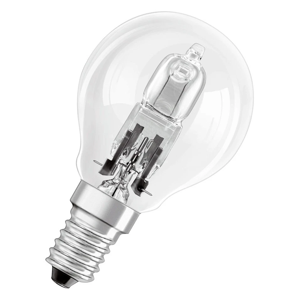 Osram Eco Halogen Tropfen Glühbirne 46W = 60Watt E14 klar Kugel warmweiß dimmbar - Bild 1 von 1