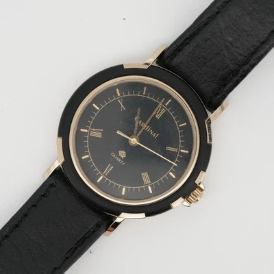 Cardinal 34mm Gold Black Dress Watch Poljot 1656H Quartz – Running NOS Strap - Image 1 of 4
