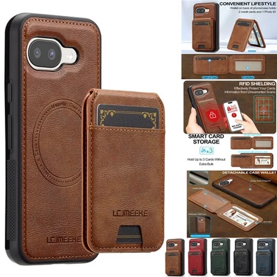 Magnetic Case w/ MagSafe Leather Wallet Cover for Google Pixel 10 Pro Xl 9A 8A 7 - Image 1 of 4