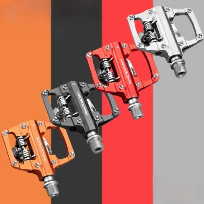Clipless Self-locking DU Bearing SPD Double Flat Platform Mountain Bicycle Pedal - Image 1 of 4