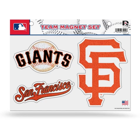 MLB San Francisco Giants Bling Team Magnet Set with Team Logos, 8.5 x 11-Inch Cover
