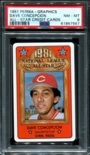PSA 8 NM MINT 1981 PERMA-GRAPHICS DAVE CONCEPCION ALL-STAR CREDIT CARDS B159