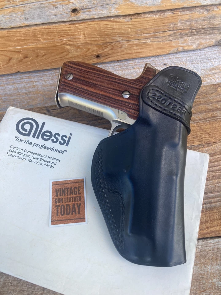 Funda IWB de cuero negro Alessi vintage para Sig Sauer P220 P226 sin o sin riel Foto 1 de 4