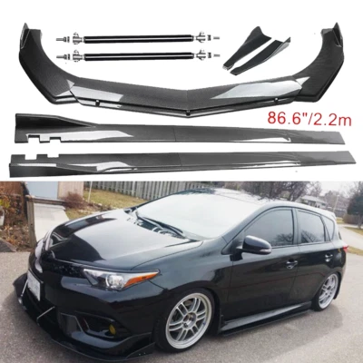 Carbon Fiber Front Bumper Lip Spoiler Side Skirt Body Kits For Scion iM iA iQ Foto 1 de 4