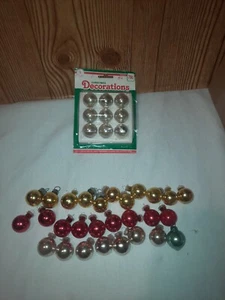 Lot Of 37 Vintage Glass Christmas Tree Mini Ornaments 3/4" .75 Inches - Picture 1 of 6