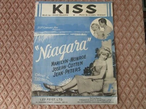kiss marilyn monroe niagara music sheet circa 1952 film memorabilia - Picture 1 of 12