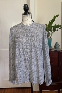 NWT LOFT Women’s Cotton Floral Print Long Sleeve Lightweight Blouse Size L - Picture 1 of 13