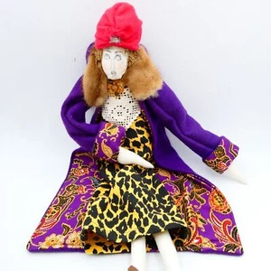 Muñeca artística hecha a mano Maude Finkle excéntrica dama mayor 24" gris jardines vintage - Imagen 1 de 7